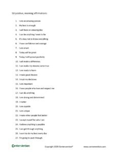 50 positive, morning affirmations