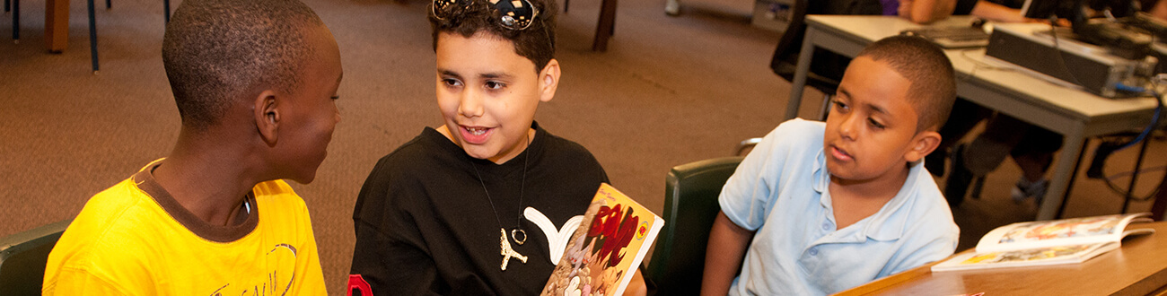 Boys sharing books