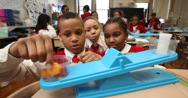 Kids doing science experiments